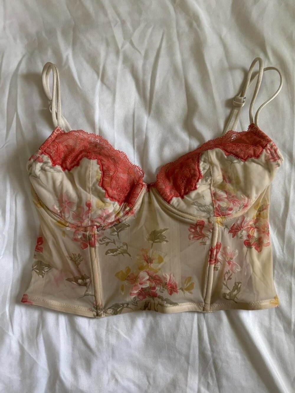 vintage floral bustier/corset top